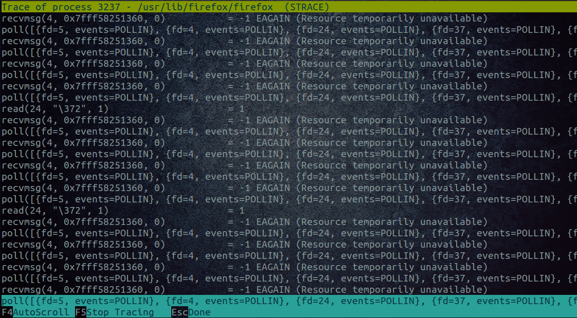 htop en mode strace