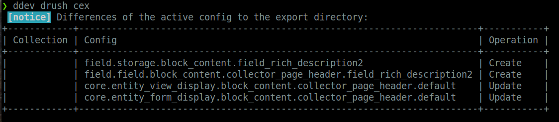 Exporting configuration after adding new field